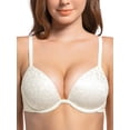 thumbnail image 1 of Deyllo Women's Plunge Super Padded Push Up Underwire T Shirt Bra, Ivory 38D, 1 of 7
