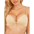 thumbnail image 1 of Deyllo Women's Plunge Super Padded Push Up Underwire T Shirt Bra, Nude 34B, 1 of 8