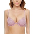 thumbnail image 1 of Deyllo Women's Plunge Super Padded Push Up Underwire T Shirt Bra, Purple 32C, 1 of 7
