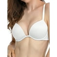 thumbnail image 1 of Deyllo Women's Plunge Super Push Up Bra Padded Underwire T Shirt Bra,White 34D, 1 of 3