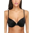 thumbnail image 1 of Deyllo Women's Push Up Bra Lightly Padded Plunge Underwire T shirt Bra, Black 34DD, 1 of 5