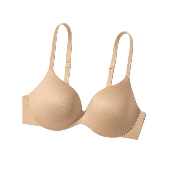 Deyllo Women's Push Up Bra Underwire Full Coverage Padded Seamless Multiway T Shirt Bra, Nude 32B