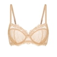 thumbnail image 1 of Deyllo Women's Push Up Lace Bras Plus Size Non Padded Full Cup Underwire Support See Through Bra, Nude 42H, 1 of 7