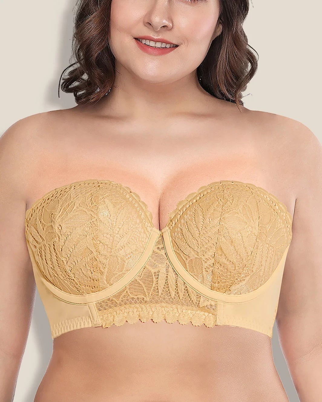 WOMEN'S MULTICOLOR LACE Ladies Party Wear Strapless Bra (PACK OF .2)