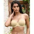 thumbnail image 1 of Deyllo Women's Push Up Strapless Bras Plus Size No-slip Full Coverage Underwire Support Smooth Contour Party Dress Bra, Nude 40D, 1 of 8