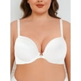 thumbnail image 1 of Deyllo Women's Push Up T-Shirt Bras Full Cup Padded Plunge Underwire Support Lift Up Add One Cup Seamless Bra,White 38DD, 1 of 13