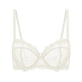 thumbnail image 1 of Deyllo Women's Push up Lace Bras Plus Size Unpadded Full Figue Underwire Support Demi See Though Bra, Ivory 38C, 1 of 2