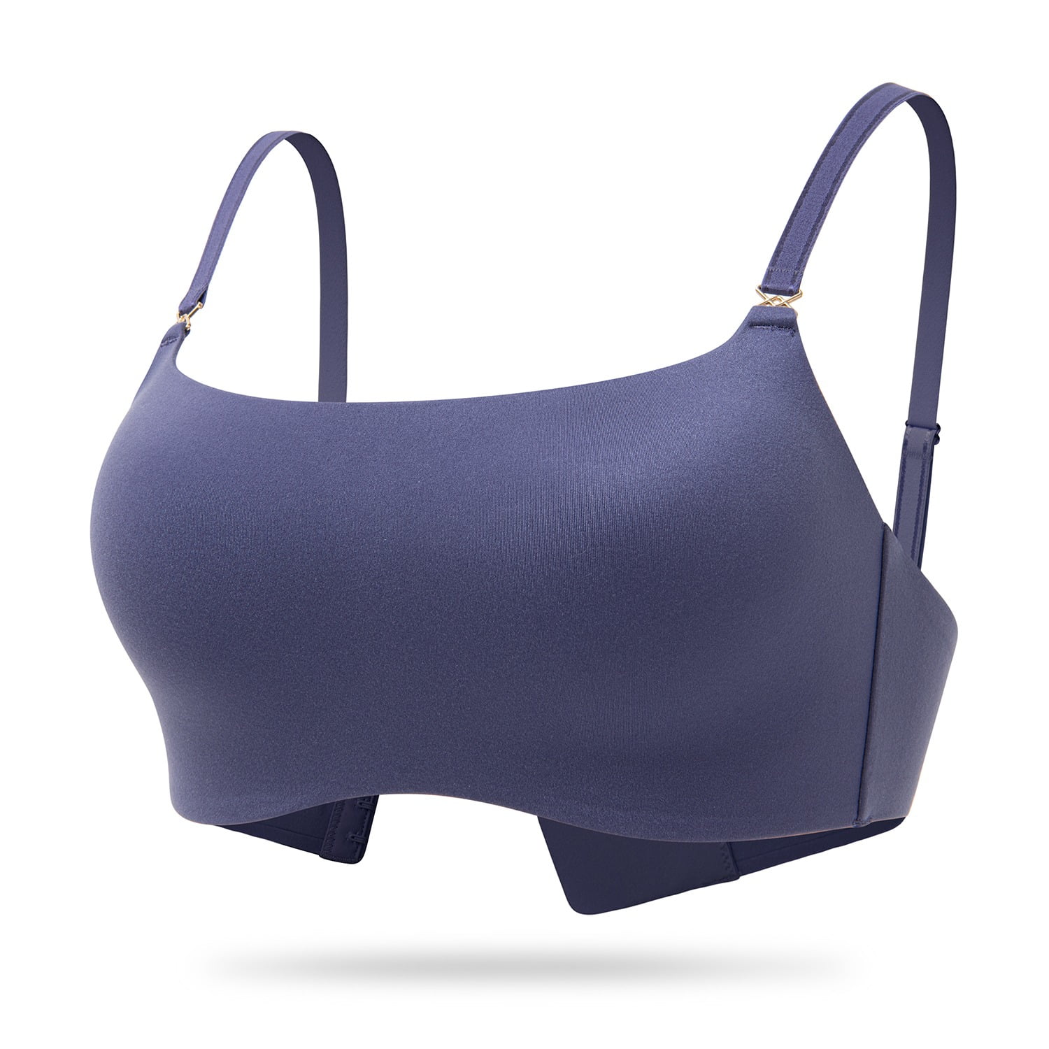 Deyllo Women's Seamless Wireless Bra Comfort Lightly Padded Lined Smooth Lounge Bralette,Blue