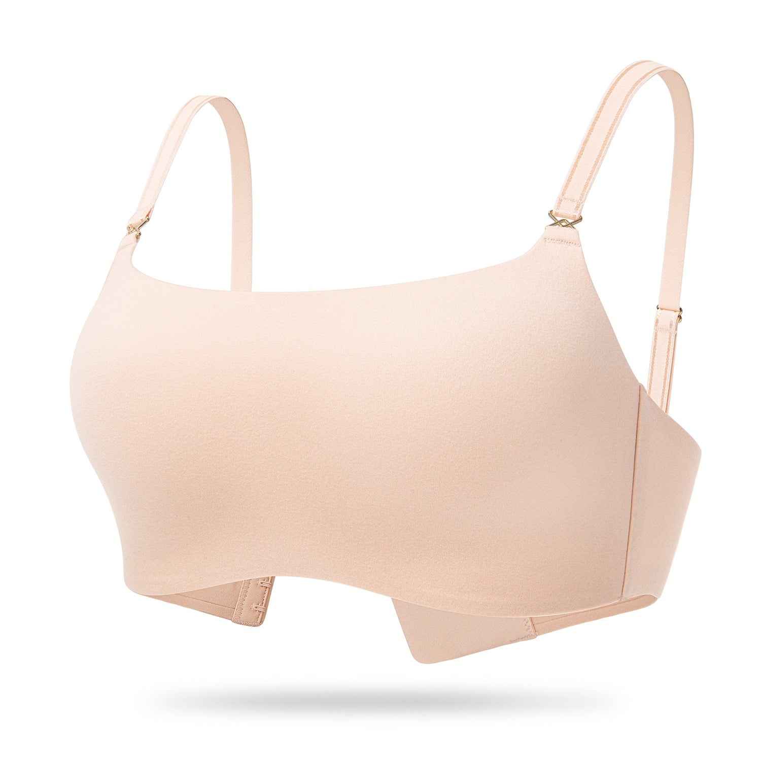 Deyllo Women's Seamless Wireless Bra Comfort Lightly Padded Lined Smooth Lounge Bralette,Pink S