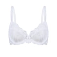 thumbnail image 1 of Deyllo Women's See Though Lace Bra Non Padded Full Cup Underwire Sheer Unlind Plus Size Bra, White 34DDD, 1 of 9
