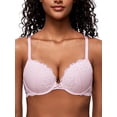 thumbnail image 1 of Deyllo Women's Lace Push Up Padded Plunge Add Cups Underwire Lift Up Bra,Light Pink 34D, 1 of 3