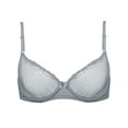 thumbnail image 1 of Deyllo Women's Sexy Lace Unlined See Through Underwire Demi Mesh Bra, Gray 34A, 1 of 5