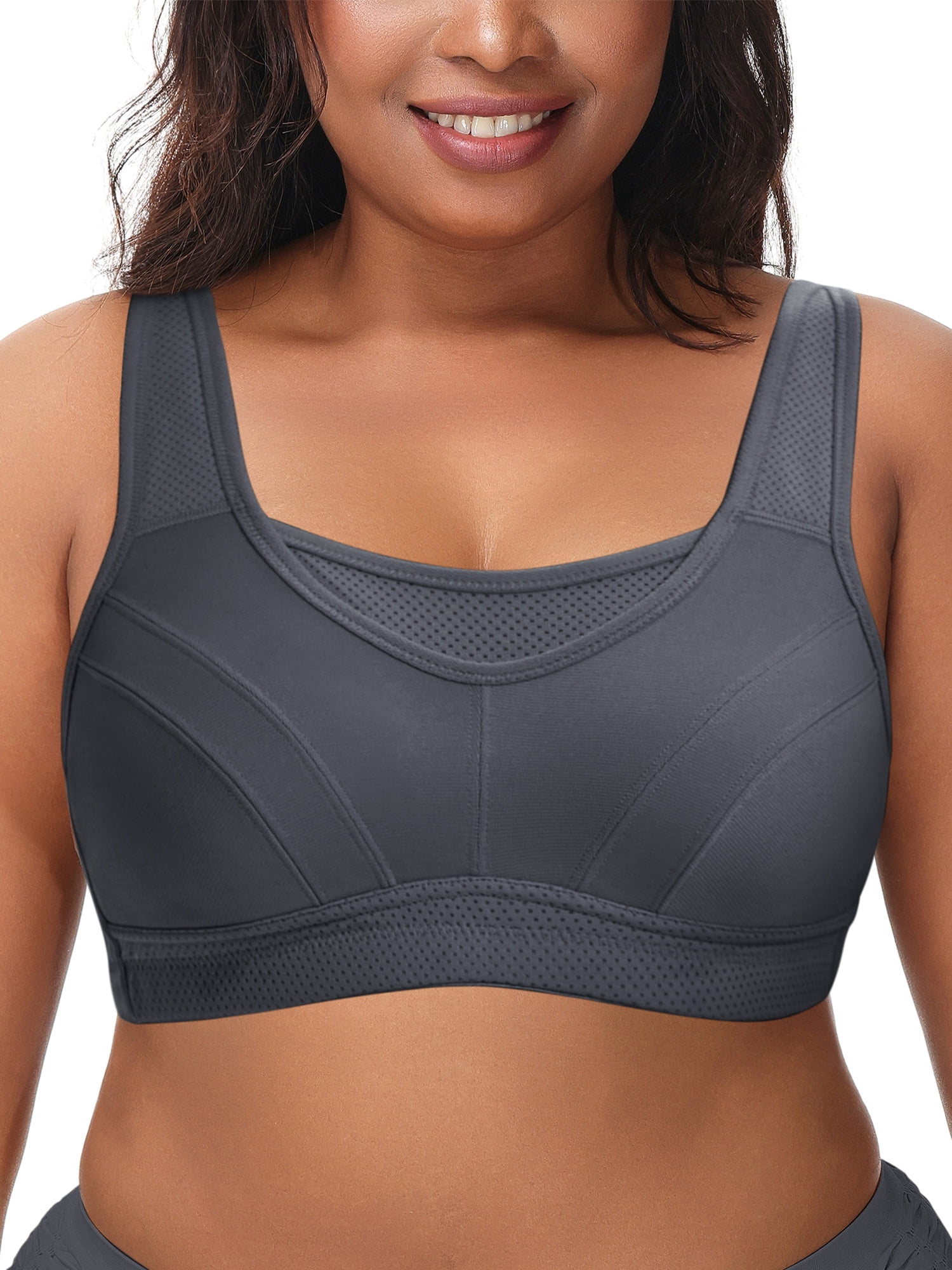 Deyllo Women's Sports Bras Plus Size High Impact Full Support Non ...