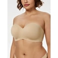 thumbnail image 1 of Deyllo Women's Strapless Bras Minimizer Bandeau Seamless Non-Padded Underwire Support Plus Size Bra,Nude 38D, 1 of 9