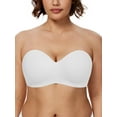 thumbnail image 1 of Deyllo Women's Strapless Bras Minimizer Bandeau Seamless Non-Padded Underwire Support Plus Size Bra,White 36B, 1 of 8