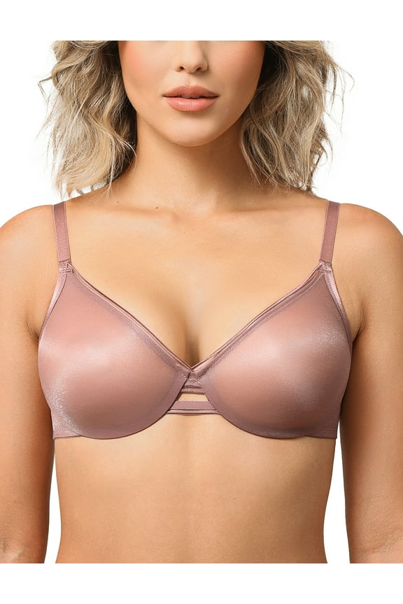 Women's Unlined Push Up Lace Bra Unpadded Underwire See-Through Demi Bralette Lingerie, Retro Rose 34C