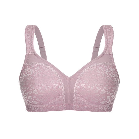 Deyllo Women's Wireless Bras Plus Size Non Padded Full Coverage Minimizer Bra, Light Purple 40H