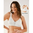 thumbnail image 1 of Deyllo Women's Wireless Bras Plus Size Non Padded Full Coverage Minimizer Bra, White 36C, 1 of 14