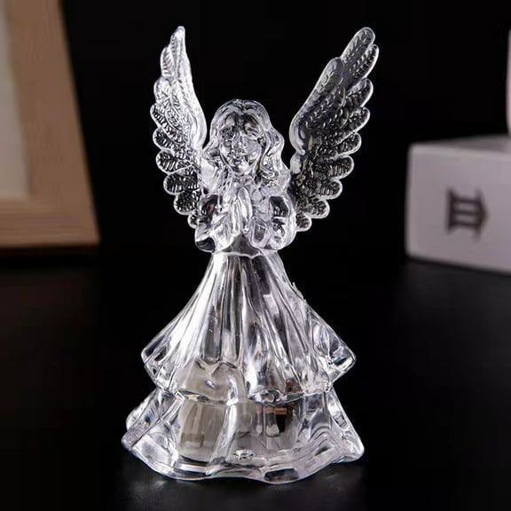 Deyuer 1/2/5/10 PC Acrylic 3D Angel Night Light LED Light Transparent Creative Shape High Durability Shatterproof Energy-saving Decorative Desktop Decoration