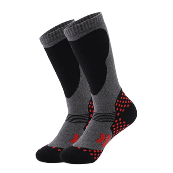 Deyuer 1 Pair Children Winter Ski Socks Long-Tube Thermal Thickened Cotton Socks Sweat Absorption Comfortable Outdoor Sports Socks for Boys Girls Winter Skiing Snowboarding