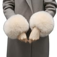 thumbnail image 1 of Deyuer 1 Pair Faux Fur Cuffs Fuzzy Solid Color Thick And Warm Winter Sleeve Accessory for Coats Jackets Celebrity Lady Prom Party Sleeve Add-ons Cuffs, 1 of 8