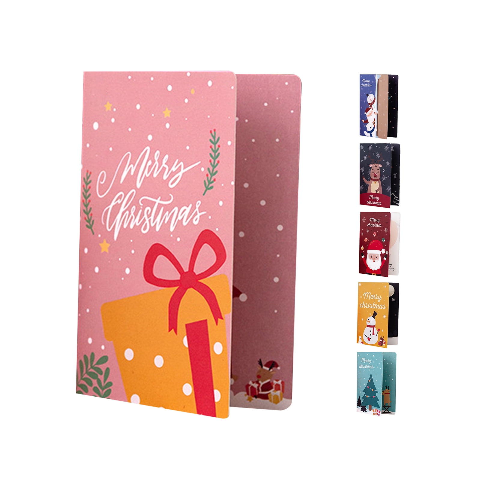 Deyuer 1 Set Clear Print Greeting Card Rectangle Paper Snowman