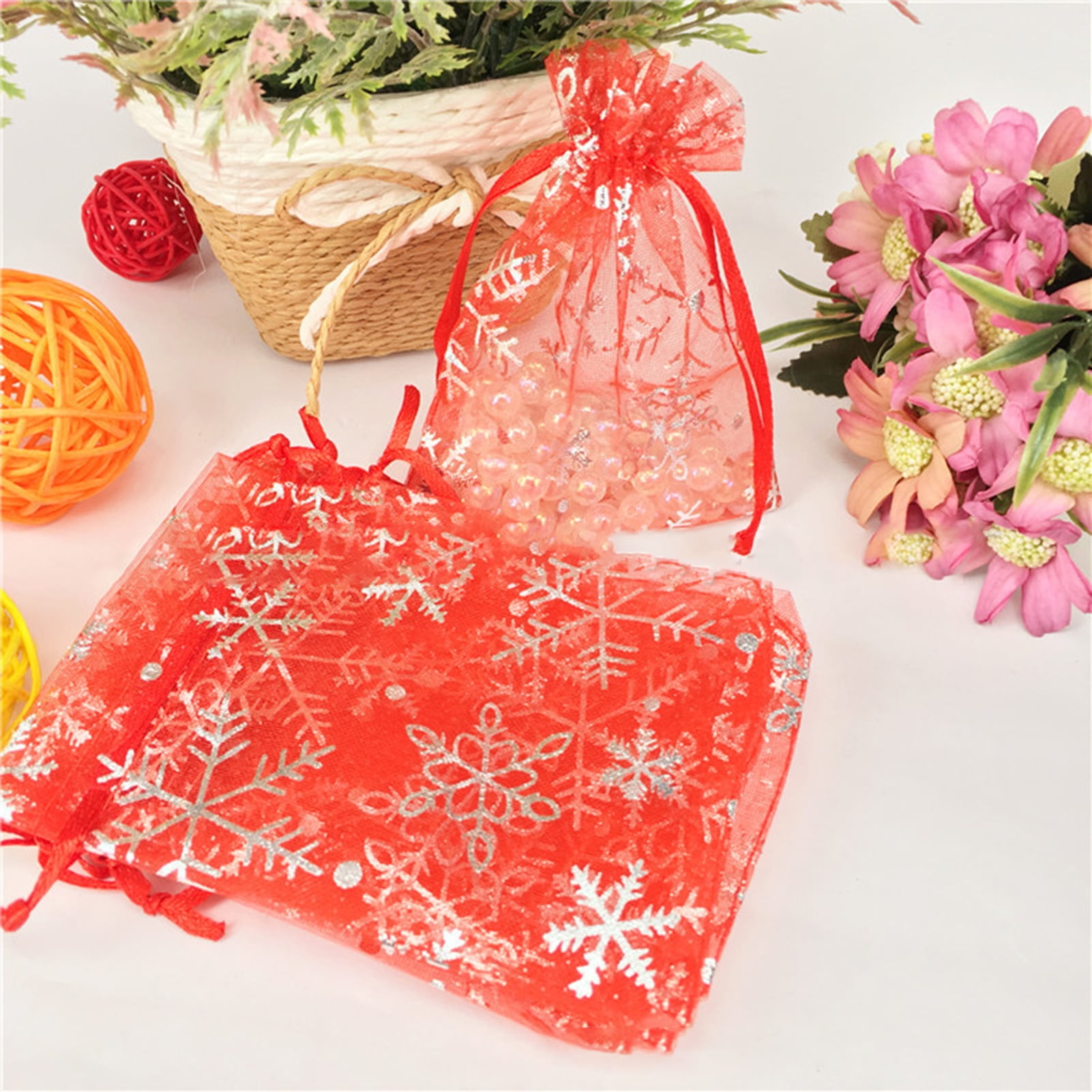 100pcs Santa Sacks Canvas Drawstring Candy Sack Christmas Present Bag Kids Toys Party Decorations Santa Claus Bag Wholesale main image 0