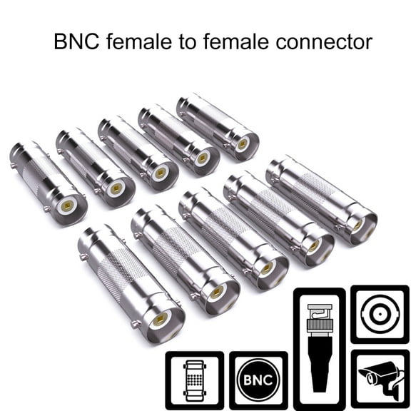 Deyuer 10Pcs BNC Female to Female Connector Adapter Coupler Converter Replacement Kit for CCTV Video Camera