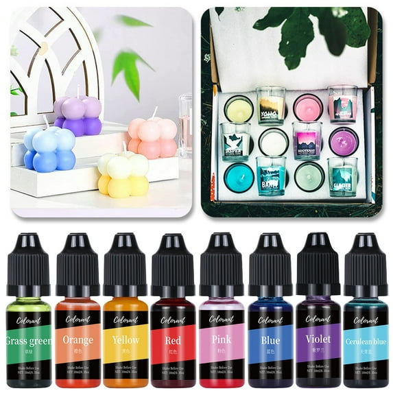 Deyuer 10ml Candle Colorant Leakproof High Concentration Excellent Saturation Artistic Good Sealing Soap Candle Colorant Crafts Making,Purple