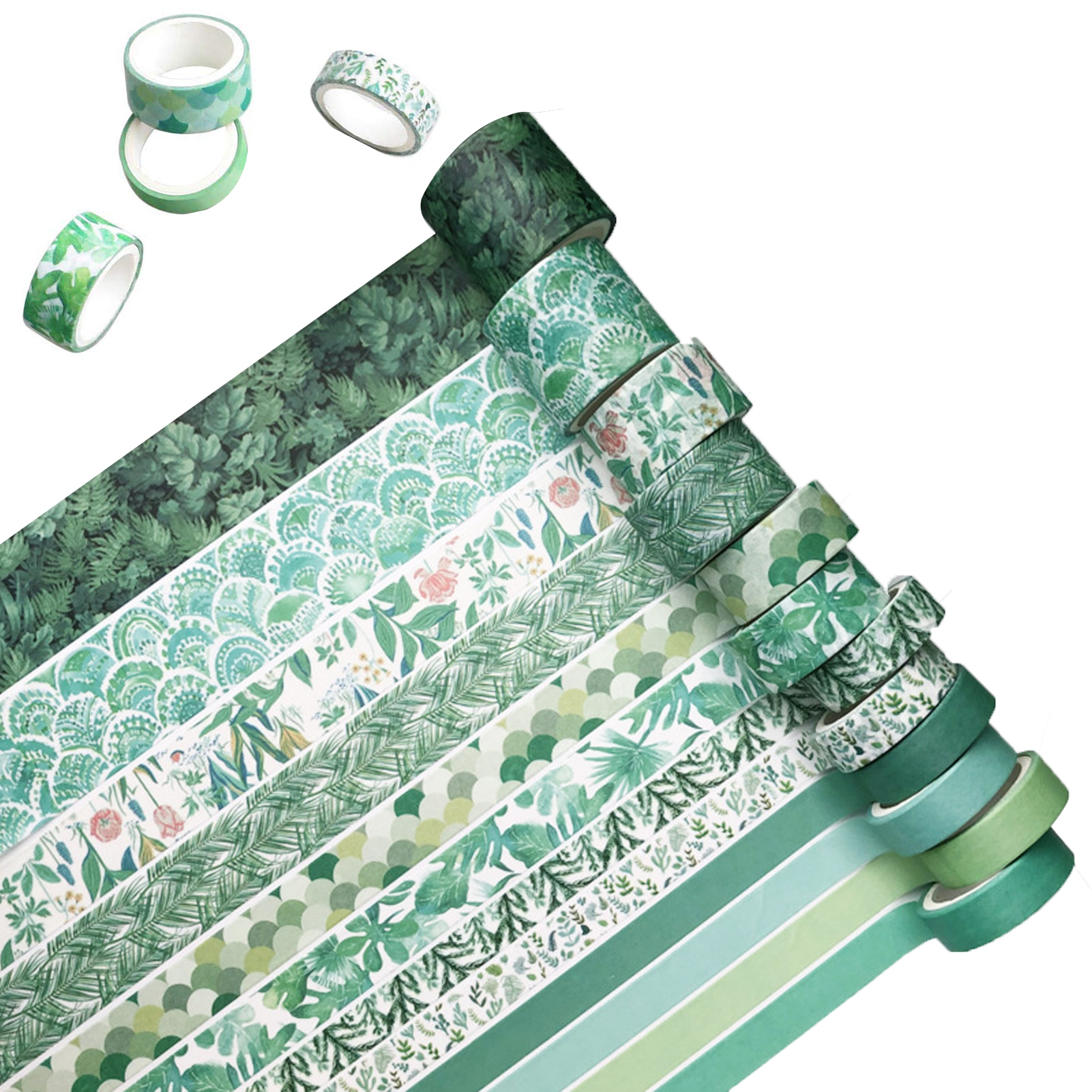 Deyuer 12 Rolls Washi Masking Tapes Set Japanese Decorative Writable