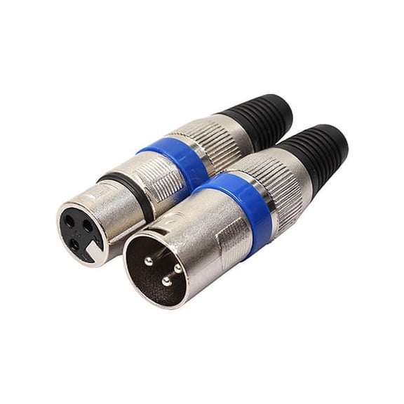 Deyuer 1Pair XLR 3 Pin Male Female Mic Plug Audio Microphone Cable Adapter Connector,Blue