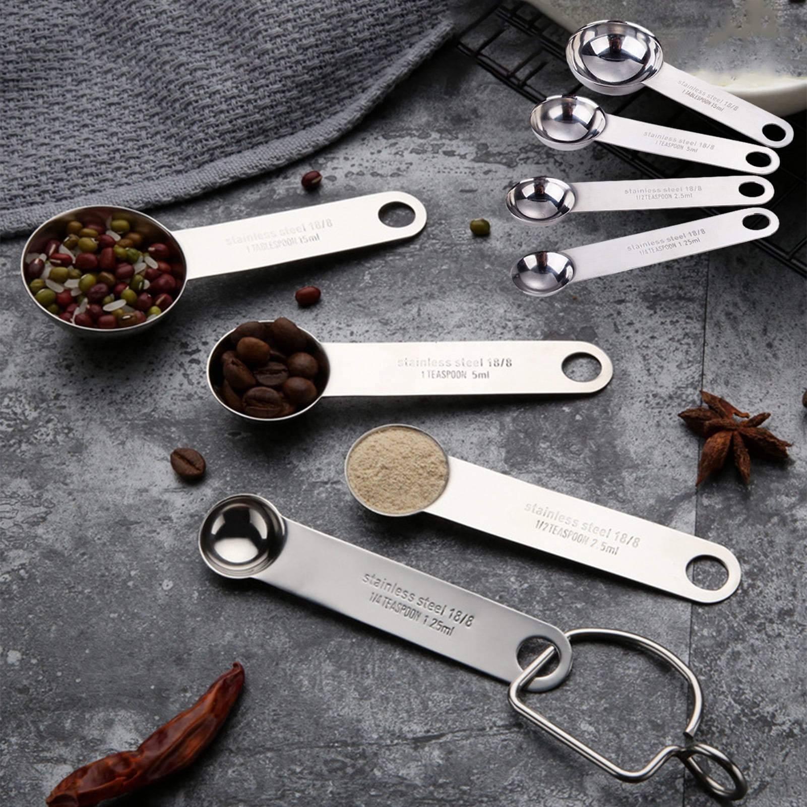 Deyuer 1Pc/1 Set Measuring Spoon Polished Surface Rustproof Corrosion