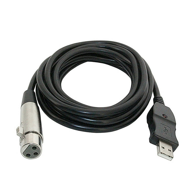 Deyuer 2.8 Meter USB to XLR Female Microphone Cable Computer Connecting  Conversion Line,Black