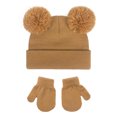 thumbnail image 1 of Deyuer 2 Pcs/Set Children Hat And Gloves Set Elastic Knitted Thick Solid Color Cartoon Ear Decor Keeps Baby Warm Cold Weather Cap for Toddlers And Infants, 1 of 8