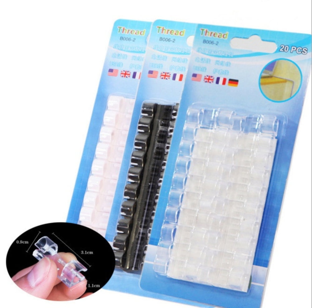 Deyuer 20 Pcs Self-adhesive Wire Clips Organizer Line Cable Buckle Clip  Fixer Holder 