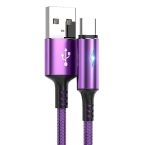 Deyuer 2PC Data Cable Braided Flexible Type-C Fast Speed Charger Cord for Type-C/for Android Phone,Purple Type-c