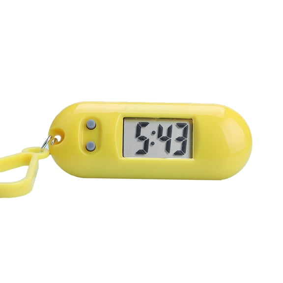 Deyuer 2Pcs Electronic Clock Silent LCD Digital Display Portable Student Exam Study Desktop Clock Keychain for Library