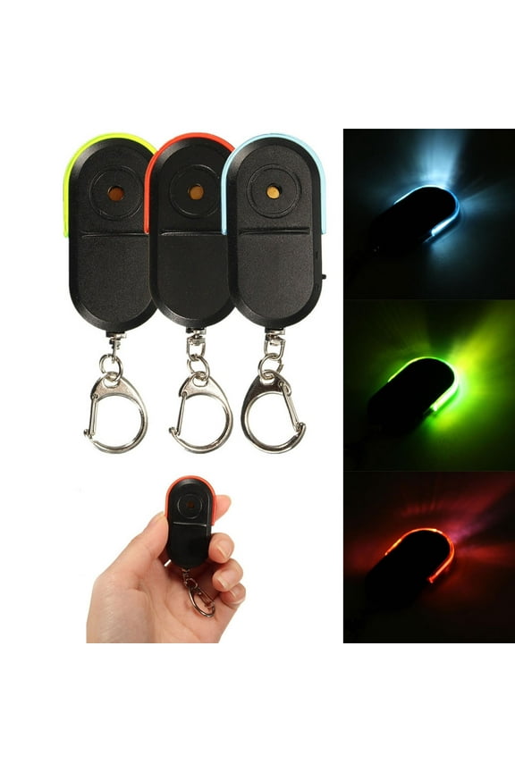 2Pcs LED Light Mini Anti-lost Smart Whistle Sound Alarm Key Finder Locator Keychain,blue