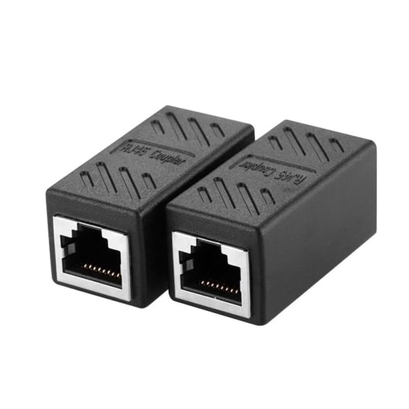 Crazyview 2Pcs RJ45 Female Coupler Cat5/Cat6 LAN Ethernet Cable Extender Adapter Connector,1#