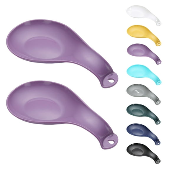Deyuer 2Pcs Spoon Rest for Stove Top Durable Plastic Spoon Holder Kitchen Utensils Holder Easy to Clean Spoon Mat Compact Size Ladle Holder Stylish Look Dishwasher Safe,Sky Blue