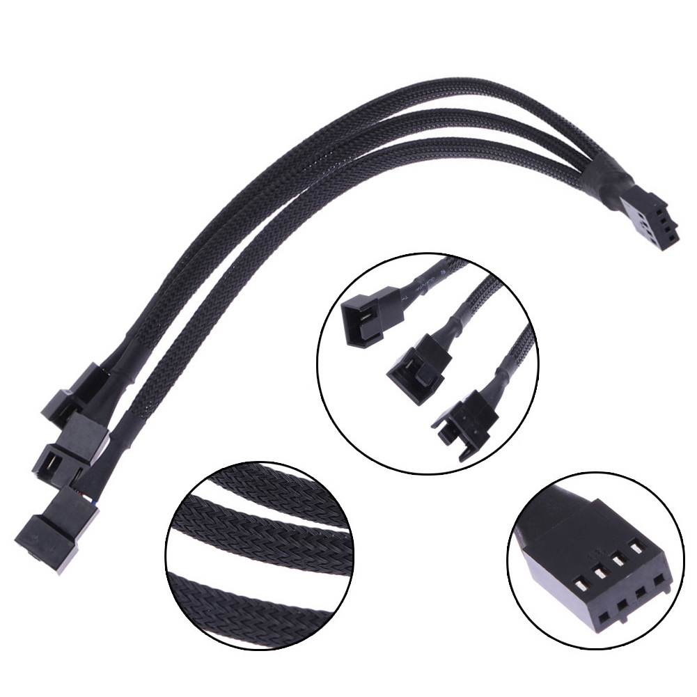 Deyuer 3in1 4PIN Fan Extension Cable Mainboard CPU PWM Adapter PC