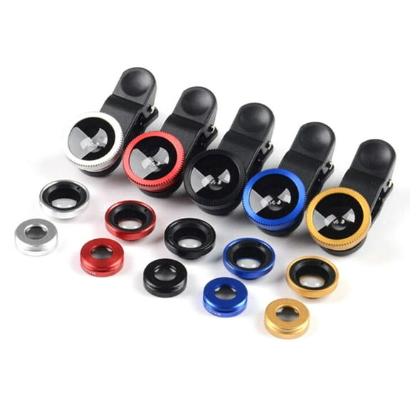 Deyuer 3 in 1 Mobile Phone Fish Eye Super Wide Angle Macro Camera Lens Kit with Clip