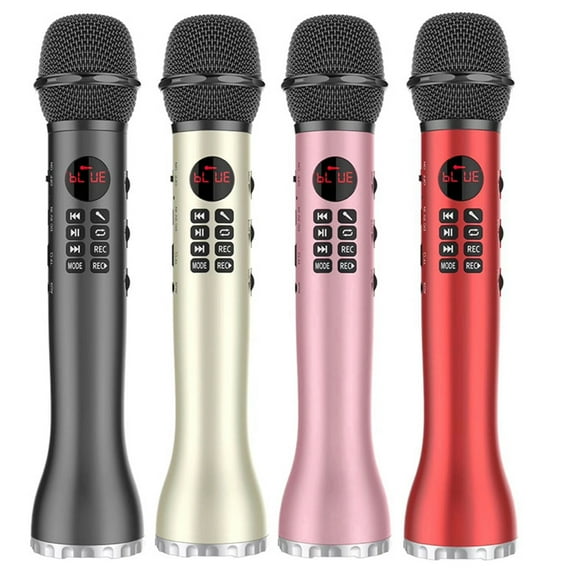 Deyuer 3 in 1 Wireless Karaoke Bluetooth-compatible Speaker Handheld Singing Recording Microphone