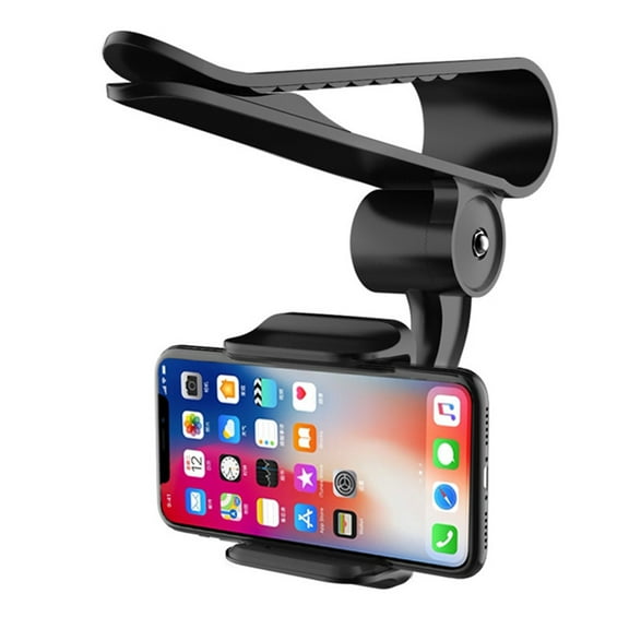 Deyuer 360 Degree Rotation Car Sun Visor Mounted Phone Clip Holder Bracket,Black