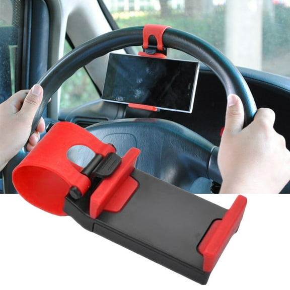 Deyuer 3Pcs Auto Car Steering Wheel Mobile Phone Holder Clip Stand Cradle for GPS,Black Red