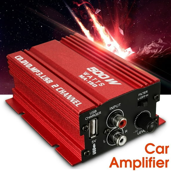 Deyuer 500W 12V Mini 2CH HiFi Stereo Audio Power Amplifier Car MP3 Speaker Portable