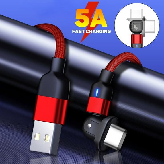 Deyuer 5A Fast Charging Cable Micro USB Type-C Bendable Plug Data Cord Wire for Android,Black Type-c