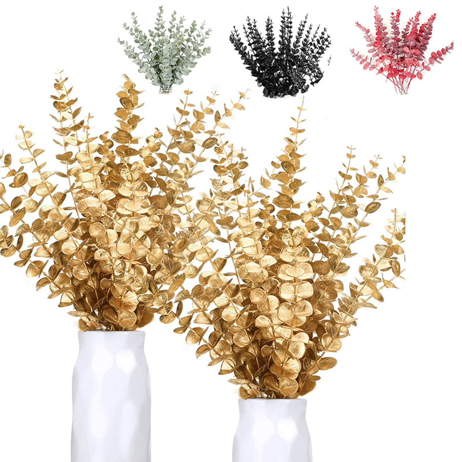 Deyuer 5Pcs Fake Eucalyptus Branches Simulation Process 5 Colors