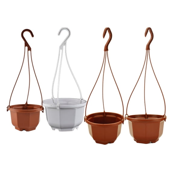 Deyuer 5Pcs Flower Basket Reusable Heighten Plastic Hanging Planter Decor Pot for Outdoor,8