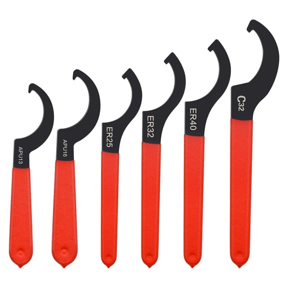 Deyuer 6Pcs Coilover Spanner Wrenches Rustproof Corrosion Resistant Shock Adjustment C-Shape Spanner Hook Wrench Tools